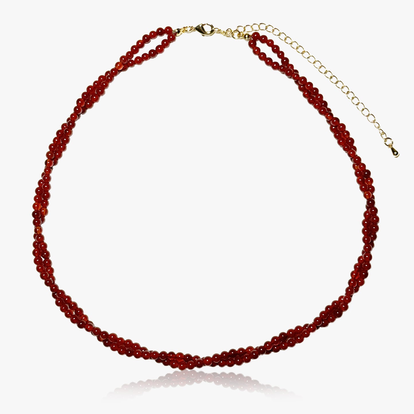 Gemstone Beaded Choker Necklaces for Women (Rose)