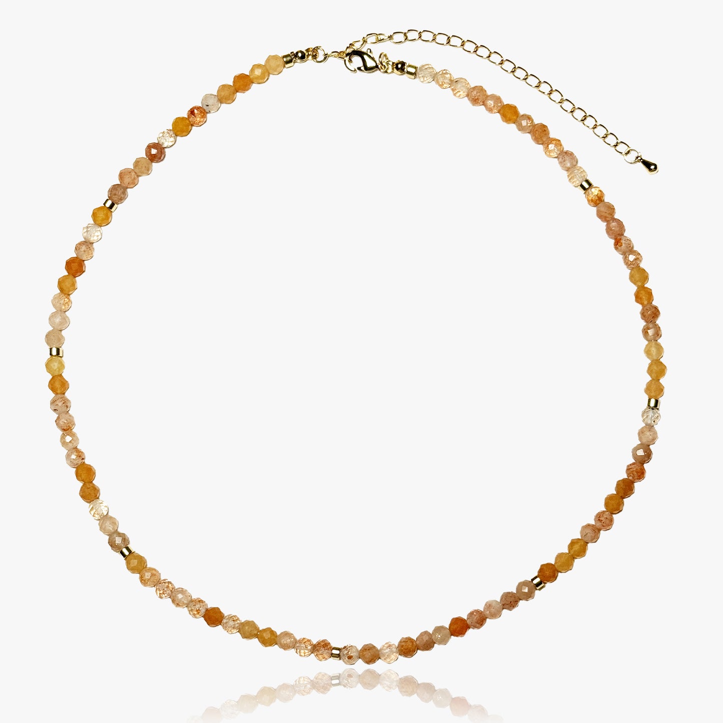 Gemstone Beaded Necklaces for Women(Sunstone)